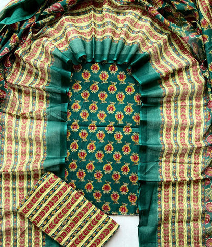 Hand Block Printed Cotton Suit Set (3-Piece)