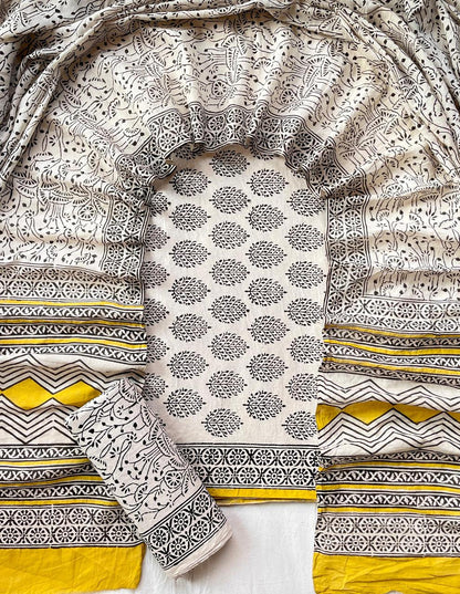 Hand Block Printed Cotton Suit Set (3-Piece)