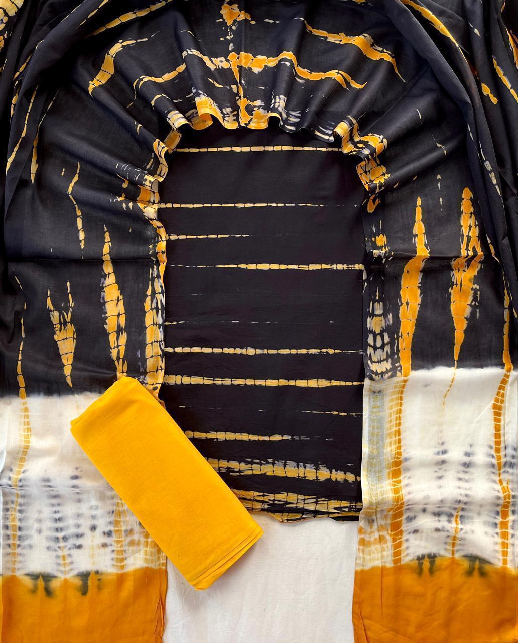 Hand Block Printed Cotton Suit Set (3-Piece)