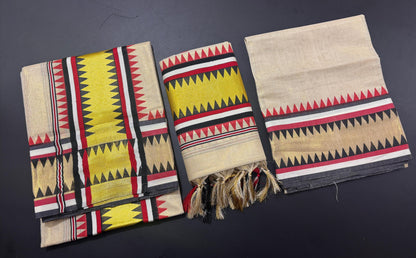 Tissue Multicolour Set Mundu with Blouse