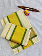 Mampoo Olive Green Cotton Set Mundu