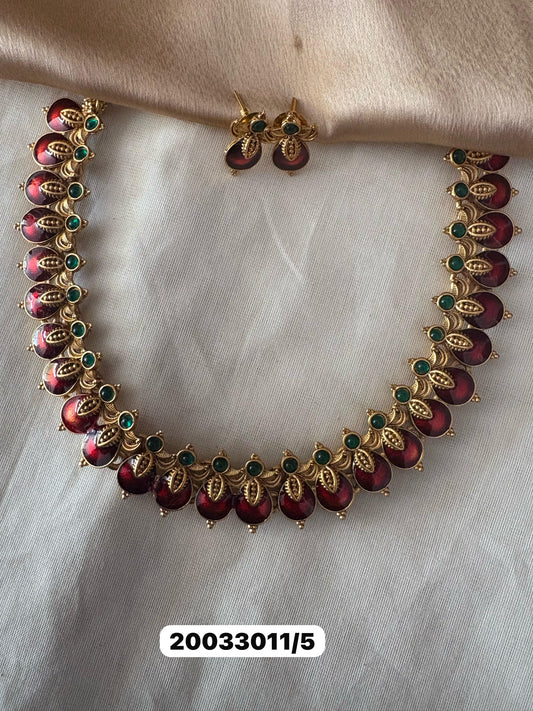 Vedhanandha Necklace – Matte Gold Finish