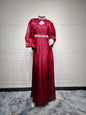 Women's Two-piece Hot Drilling Bright Silk Satin Robe Abaya