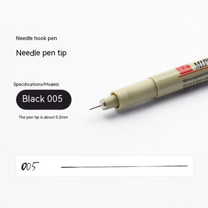 12-Piece Black Fine Line Drawing Pen Set with Assorted Tip Sizes