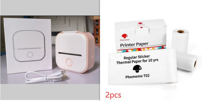 Phomemo T02 Mini Pocket Thermal Printer – Inkless Bluetooth Label Printer, Supports 10 Languages, 1000mAh Battery