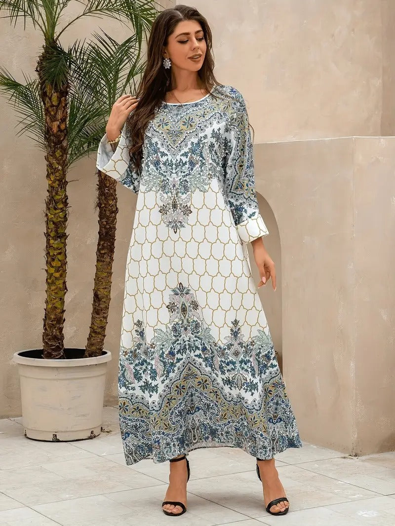 Yahua Floral Print Women's Abaya