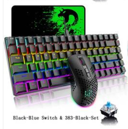 Gaming 84-Keys Keyboard RGB Lightweight Mouse Set Mechanical Rainbow For PCPS4