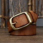 Men's Retro First Layer Pure Cattlehide Pin Buckle Belt