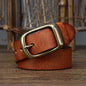 Men's Retro First Layer Pure Cattlehide Pin Buckle Belt