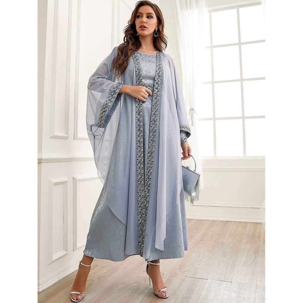 Autumn Middle East Abaya Embroidery Set
