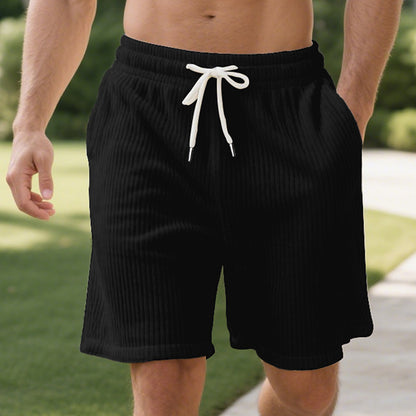 Corduroy Elastic Lace Men's Plus Size Beach Casual Shorts