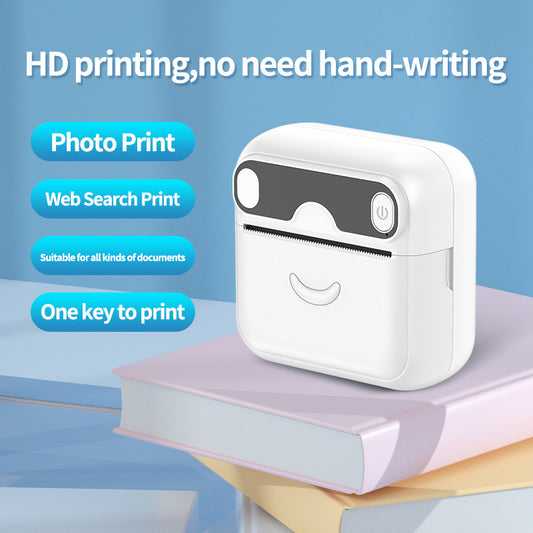 Portable Bluetooth Thermal Printer with 1000mAh Battery and High-Resolution Printing