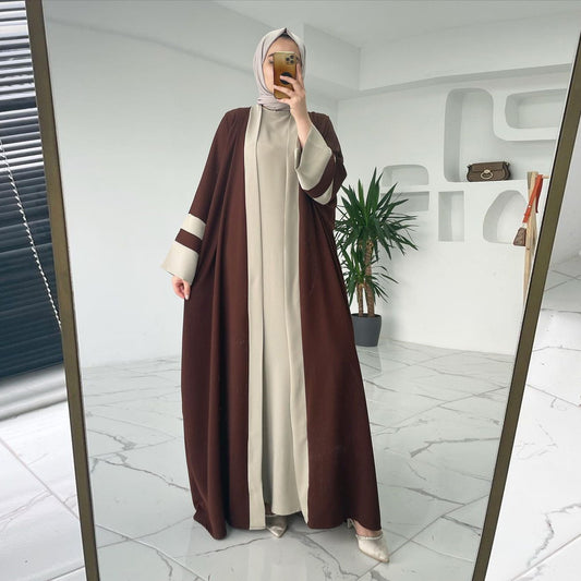 Two-Piece Long Dress Abaya Set
