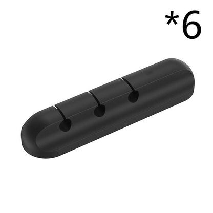 Desktop Cable Manager – Organize Wires, High Strength Double-Sided Glue, Organic Silicone, Black**