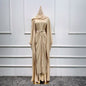 4-Piece Modest Women's Prayer Outfit – Polyester Stretch Cardigan Set with Matching Headscarf