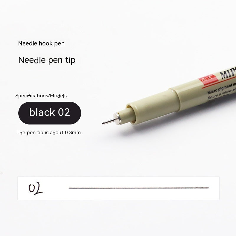 12-Piece Black Fine Line Drawing Pen Set with Assorted Tip Sizes