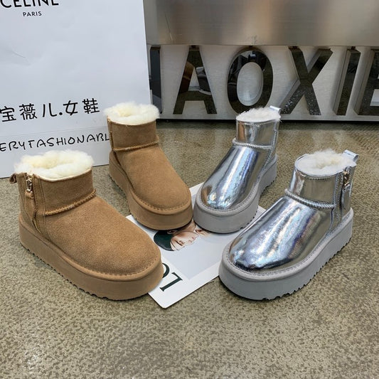 Women With Fur And Thick Soles Snow Boots