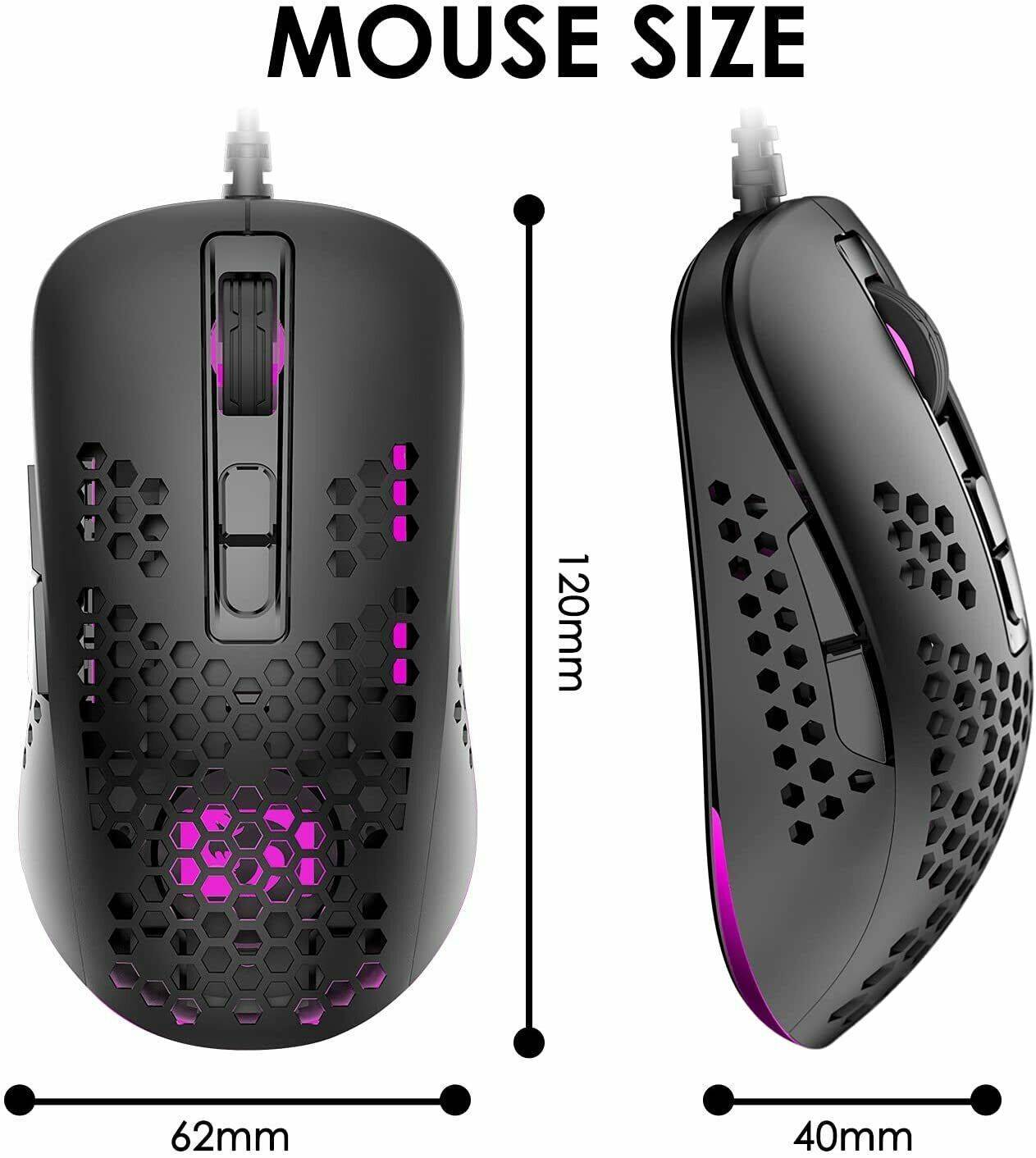 Gaming 84-Keys Keyboard RGB Lightweight Mouse Set Mechanical Rainbow For PCPS4