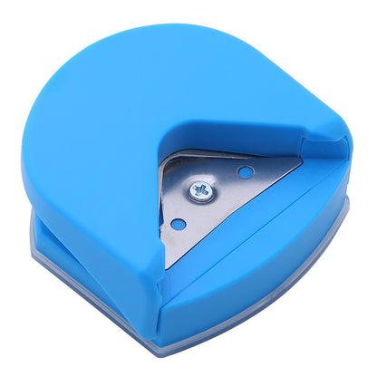 Compact Plastic and Metal Corner Cutter in Black, Pink, and Blue
