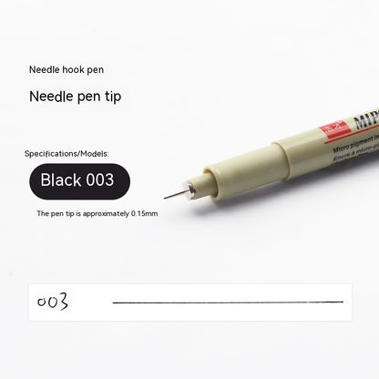 12-Piece Black Fine Line Drawing Pen Set with Assorted Tip Sizes