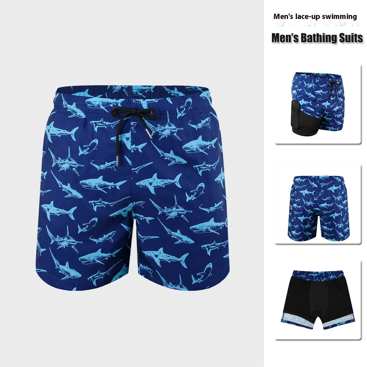 Men's Double-layer Swimming Trunks Anti-embarrassment XL Mens