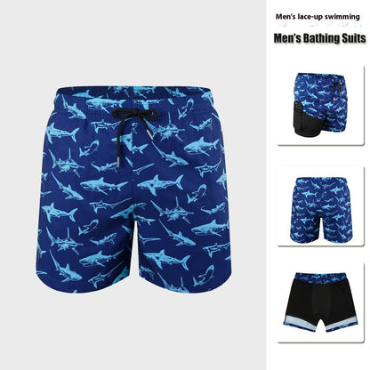 Men's Double-layer Swimming Trunks Anti-embarrassment XL Mens