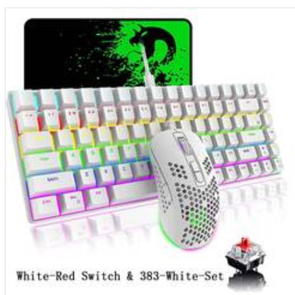 Gaming 84-Keys Keyboard RGB Lightweight Mouse Set Mechanical Rainbow For PCPS4