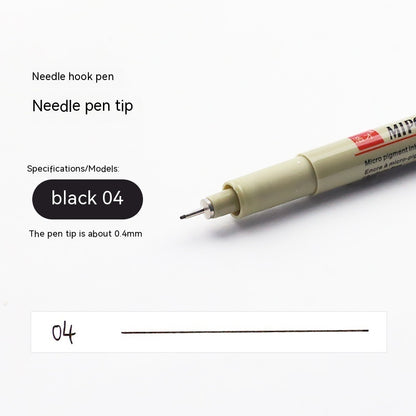 12-Piece Black Fine Line Drawing Pen Set with Assorted Tip Sizes
