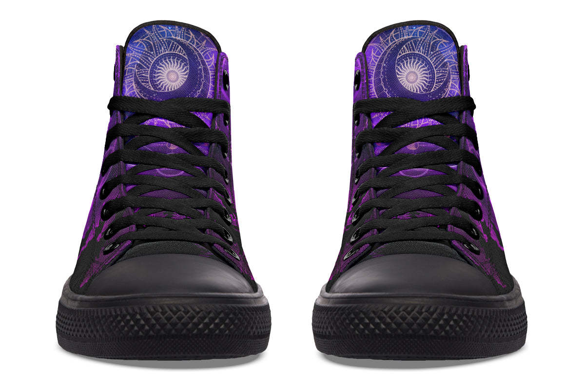 Men's And Women's Fashion Color Printing High-top Canvas Shoes