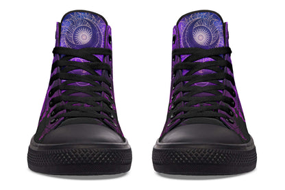 Men's And Women's Fashion Color Printing High-top Canvas Shoes