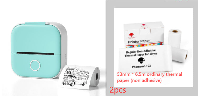 Phomemo T02 Mini Pocket Thermal Printer – Inkless Bluetooth Label Printer, Supports 10 Languages, 1000mAh Battery