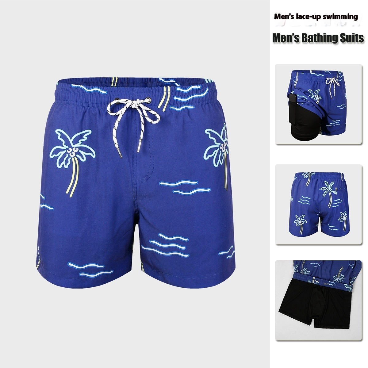 Men's Double-layer Swimming Trunks Anti-embarrassment XL Mens