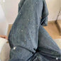 High Waist Wide Leg Denim Jeans in Blue For Women