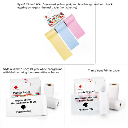 Phomemo T02 Mini Pocket Thermal Printer – Inkless Bluetooth Label Printer, Supports 10 Languages, 1000mAh Battery