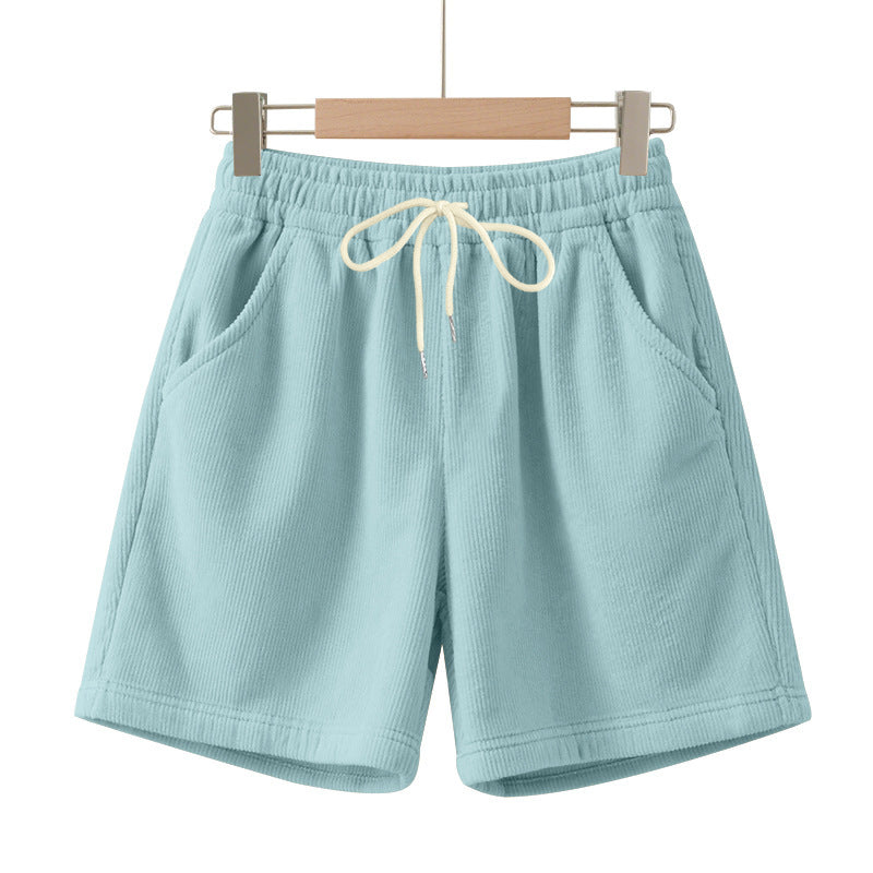 Corduroy Elastic Lace Men's Plus Size Beach Casual Shorts