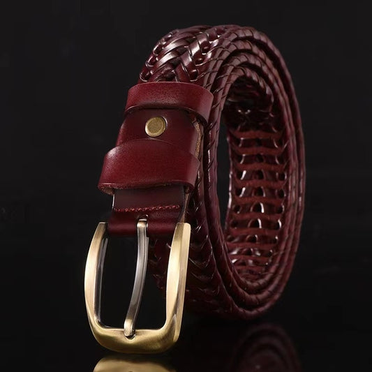 Leather Pin Buckle Handmade Couple's Pant Trendy Casual Belt