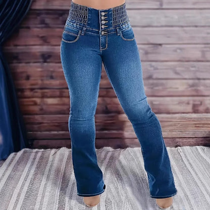 High-Waist Stretch Denim