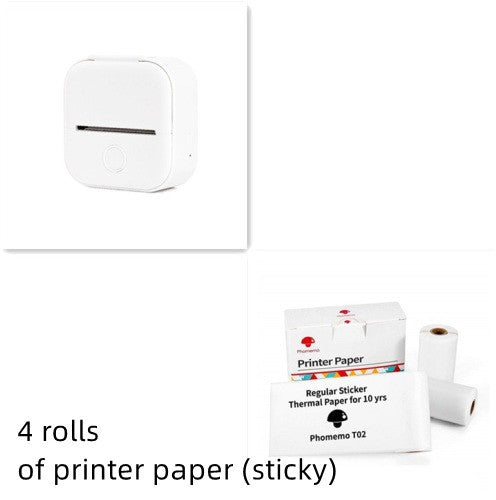 Phomemo T02 Mini Pocket Thermal Printer – Inkless Bluetooth Label Printer, Supports 10 Languages, 1000mAh Battery
