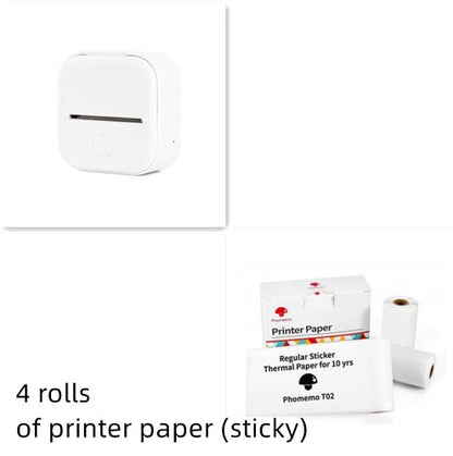 Phomemo T02 Mini Pocket Thermal Printer – Inkless Bluetooth Label Printer, Supports 10 Languages, 1000mAh Battery
