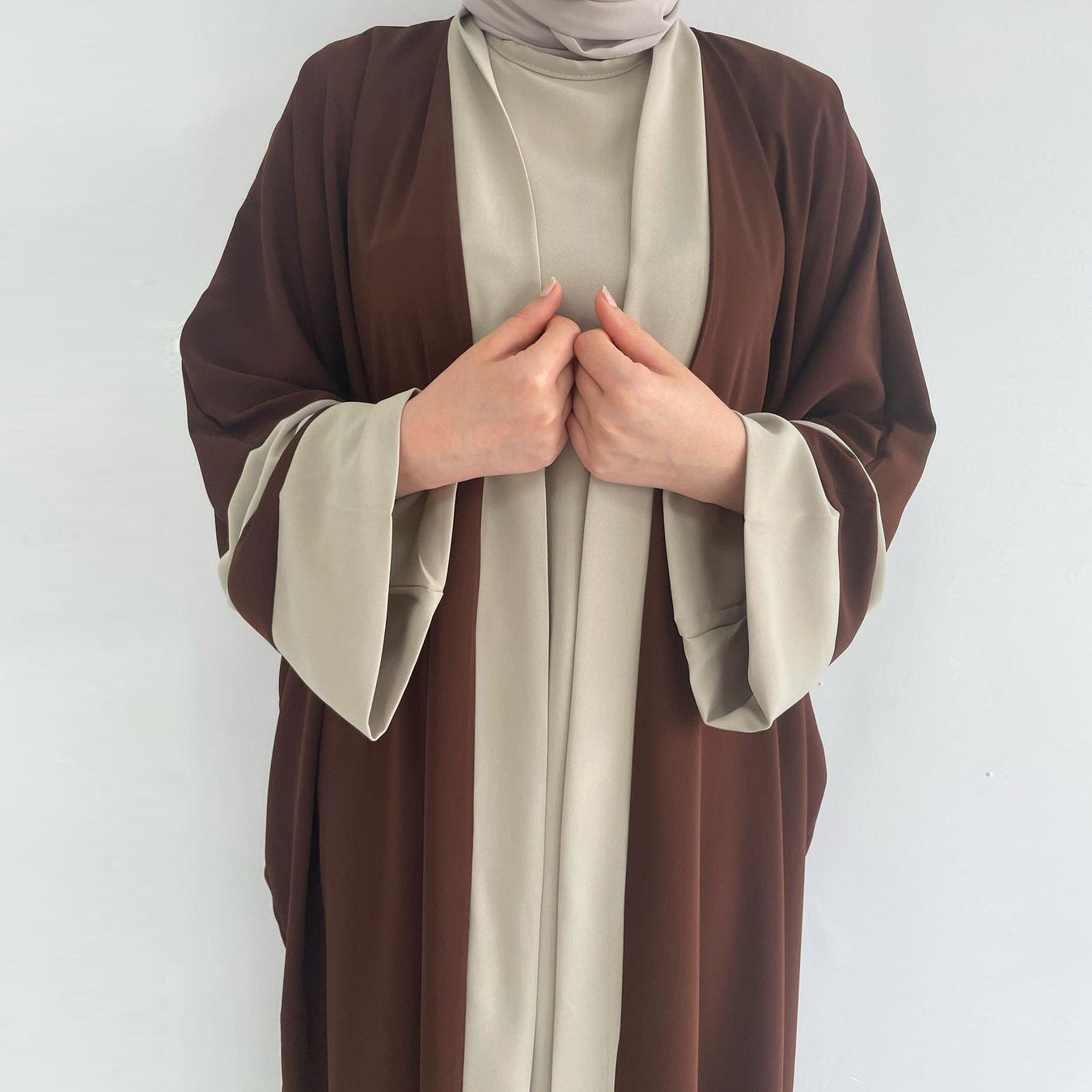 Two-Piece Long Dress Abaya Set