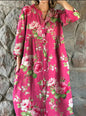 Women's Casual Long-sleeved Printed Shirt Dress