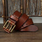 Men's Leather Belt Double Pin Buckle