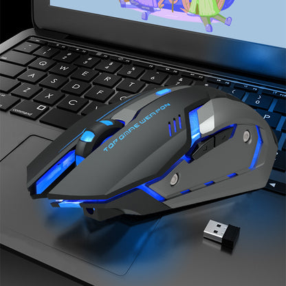 T1 Wireless Gaming Mouse – Ergonomic Design, 1600 DPI, 6 Buttons, USB Receiver, 2.4GHz Wireless, Compatible with Laptops
