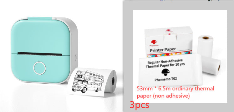 Phomemo T02 Mini Pocket Thermal Printer – Inkless Bluetooth Label Printer, Supports 10 Languages, 1000mAh Battery