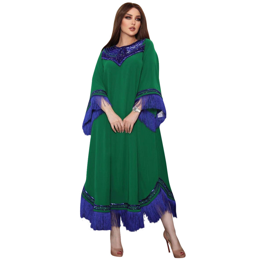 Morocco Women Sequins Kaftan Evening Dress
