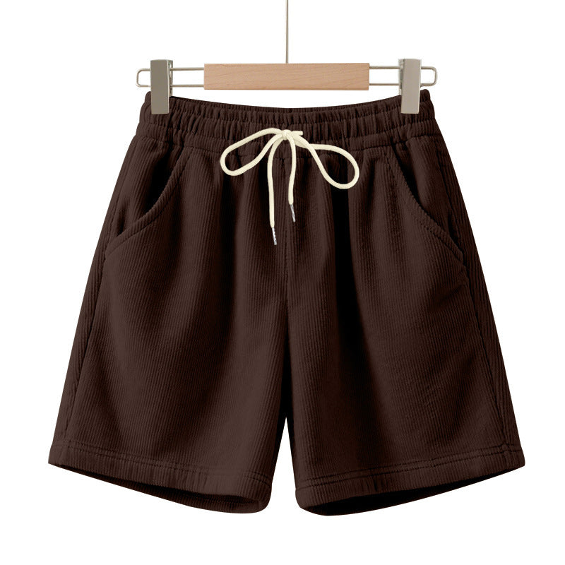 Corduroy Elastic Lace Men's Plus Size Beach Casual Shorts