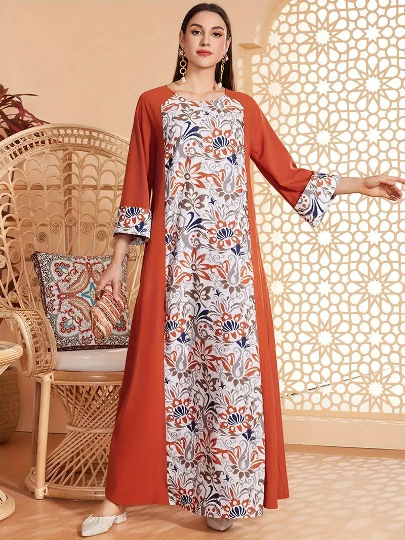 Long Sleeve Polyester Abaya Dress