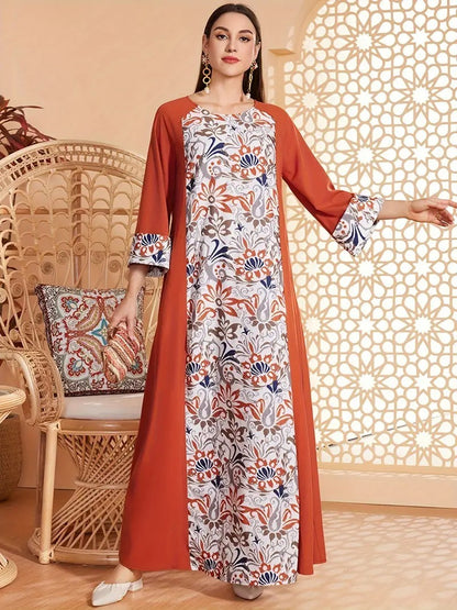 Long Sleeve Polyester Abaya Dress