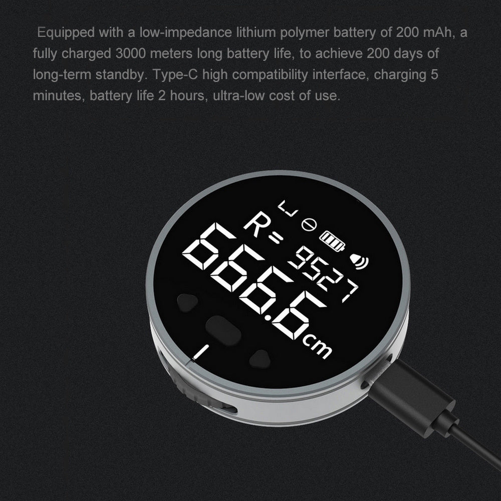 Mini Digital Measuring Ruler – 99.99m USB Rechargeable Electronic Tape with LCD Display