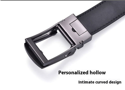 Men's Leather Belt Automatic Buckle Two-layer Cowhide
